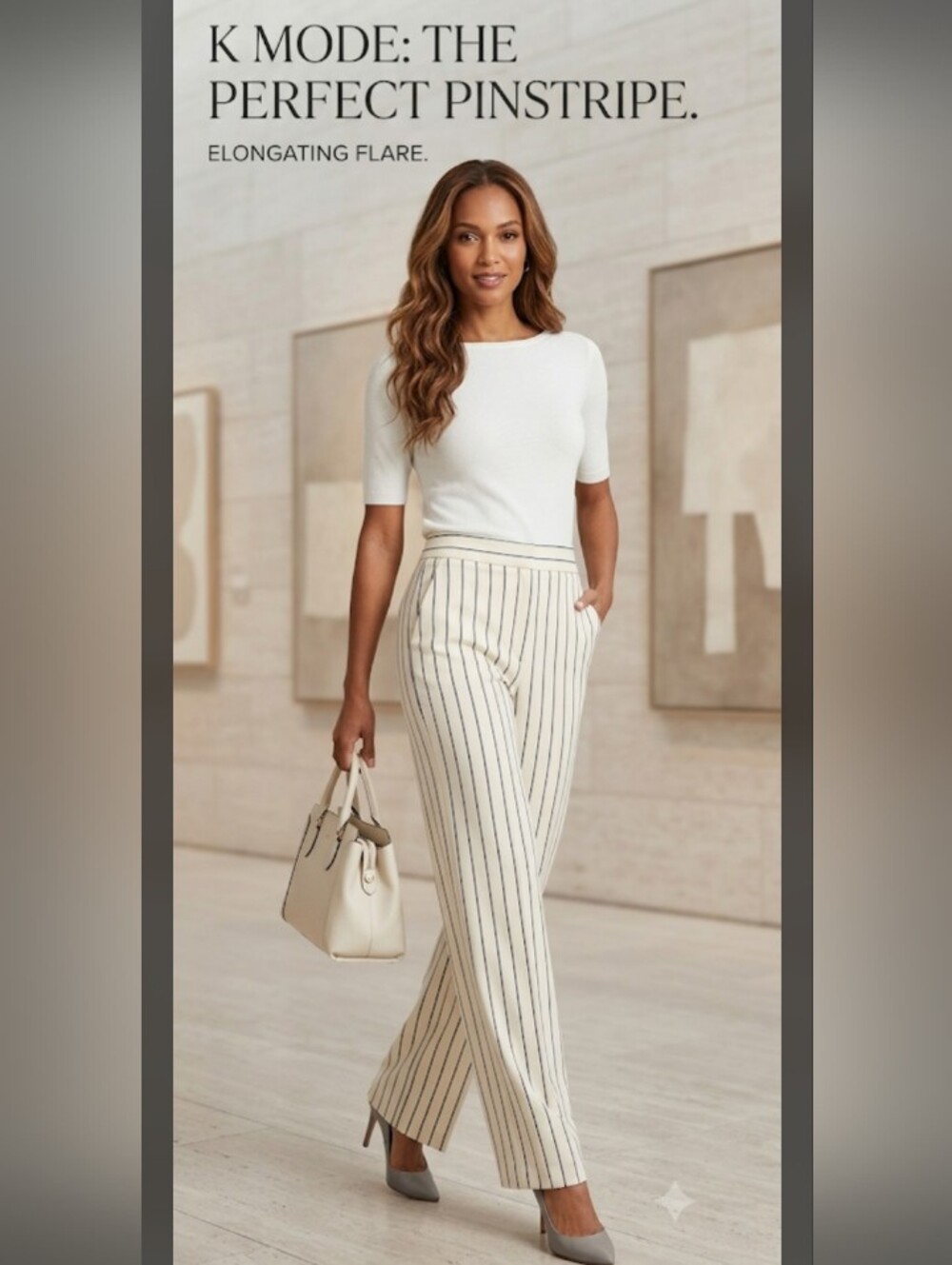 "K Mode"Jrs. (5) Perfect For Spring/Summer Pretty Light Tan Pinstripe Pants